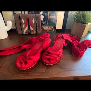 New Marc by Marc Jacobs Red Ankle Wrap Sandals